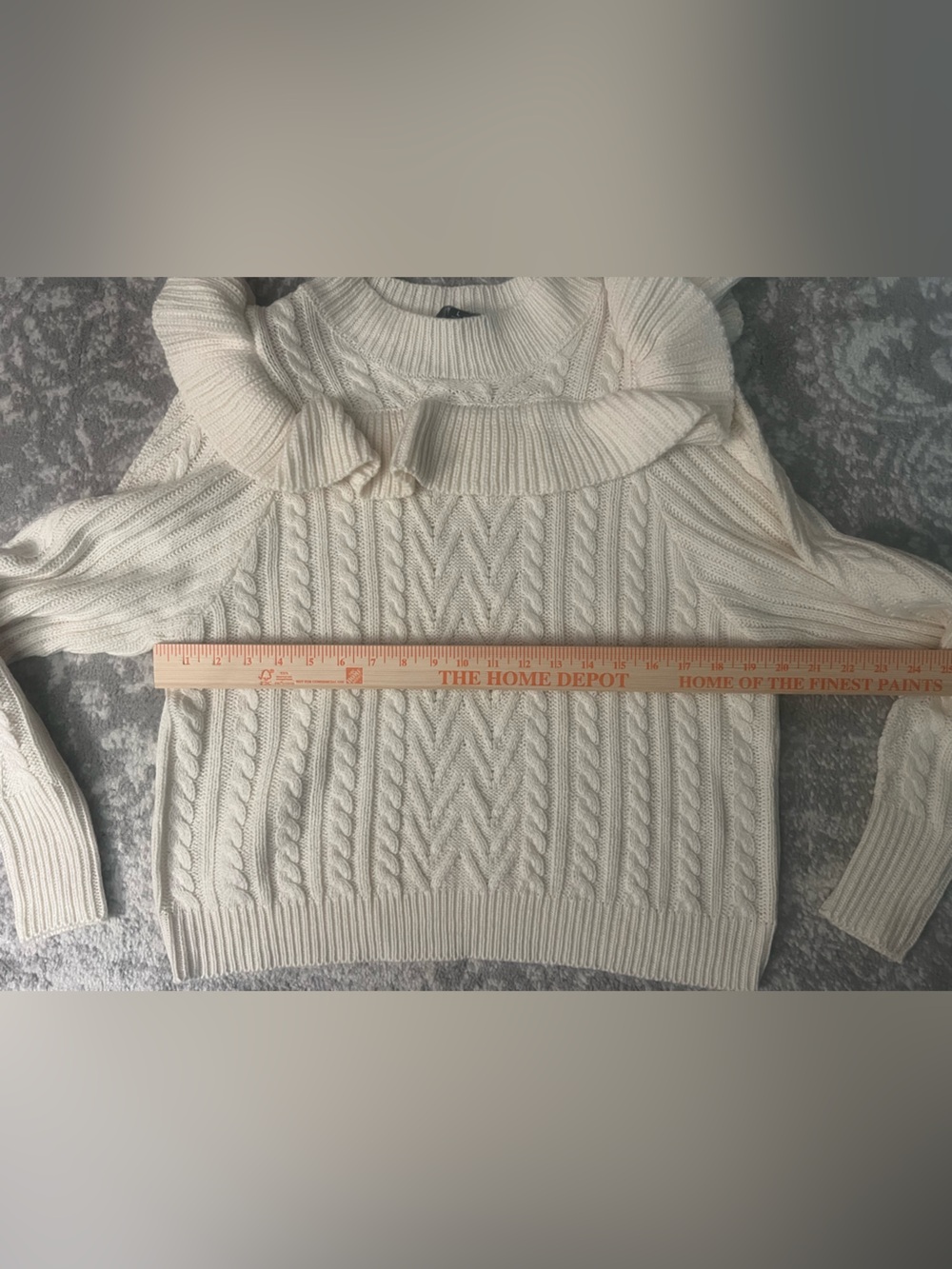 Studio 19 Cable Knit Ruffle Sweater - Picture 7 of 8